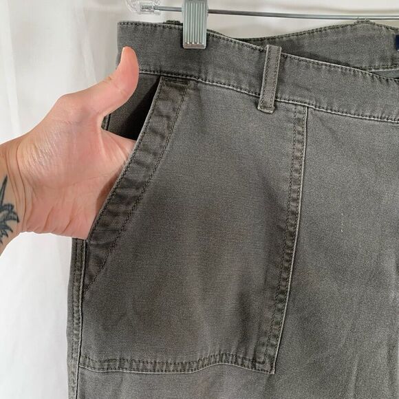 Gap Pants Women's 12 Solid Grey Pull On Elastic Waist High Rise - Picture 5 of 9